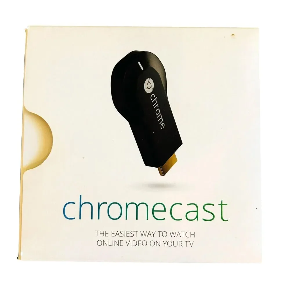 Black Google Chromecast H2G2-42 1st Generation Media Player Complete in Box CIB